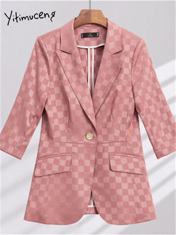 Yitimuceng karirana odijela za žene 2023, nova modna ljetna uredska dama, sako s jednim gumbom, šik komplet hlača visokog struka, 2 komada