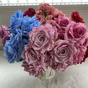 Δέσμη τεχνητών τριαντάφυλλων Μεταξωτές ψεύτικα λουλούδια Διακόσμηση γάμου Προσομοίωση Λουλούδι Διαμάντι Κόκκινο Μπλε Τριαντάφυλλο Ξενοδοχείο Διακόσμηση Κήπου