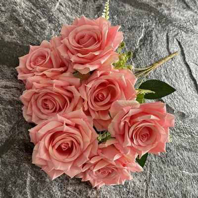 Svežanj umjetnih ruža Svileno lažno cvijeće Dekoracija vjenčanja Simulacija cvijeta Dijamant Crvena Plava ruža Hotelska vrtna biljka