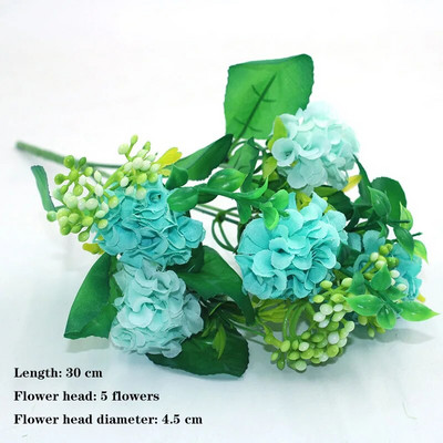 Zils 1 ķekars mākslīgo ziedu, zīda rozes, peonijas, hortenzijas, krizantēmas, dažādi mājsaimniecības kāzu svinību dekori