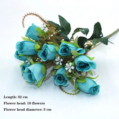 Zils 1 ķekars mākslīgo ziedu, zīda rozes, peonijas, hortenzijas, krizantēmas, dažādi mājsaimniecības kāzu svinību dekori