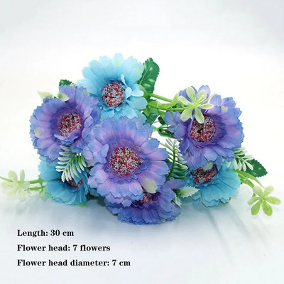 Zils 1 ķekars mākslīgo ziedu, zīda rozes, peonijas, hortenzijas, krizantēmas, dažādi mājsaimniecības kāzu svinību dekori