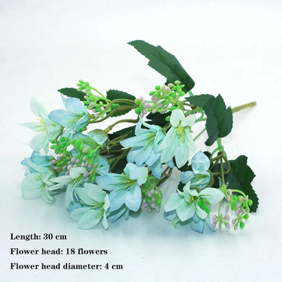 Zils 1 ķekars mākslīgo ziedu, zīda rozes, peonijas, hortenzijas, krizantēmas, dažādi mājsaimniecības kāzu svinību dekori