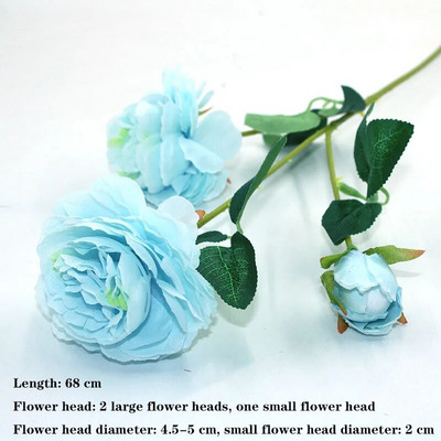 Zils 1 ķekars mākslīgo ziedu, zīda rozes, peonijas, hortenzijas, krizantēmas, dažādi mājsaimniecības kāzu svinību dekori