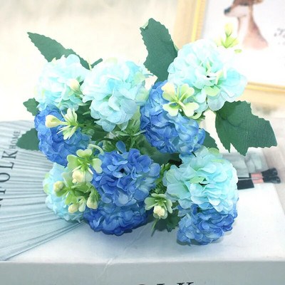 Zils 1 ķekars mākslīgo ziedu, zīda rozes, peonijas, hortenzijas, krizantēmas, dažādi mājsaimniecības kāzu svinību dekori