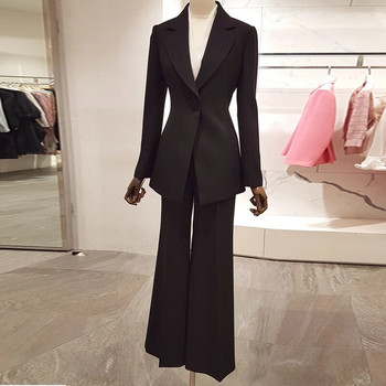 Γυναικείο κοστούμι παντελόνι Casual παλτό γραφείου & ψηλόμεσο γυναικείο παντελόνι 2 τεμαχίων blazer γυναικείο κομψό κοστούμι παντελόνι