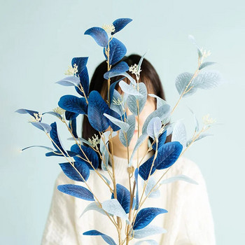 Τεχνητά φύλλα ευκαλύπτου μίσχοι ψεύτικο ψεύτικο φυτό μετάξι οβάλ κλαδιά φύλλα ευκαλύπτου για διακόσμηση γάμου πάρτι σπιτιού Λουλούδι