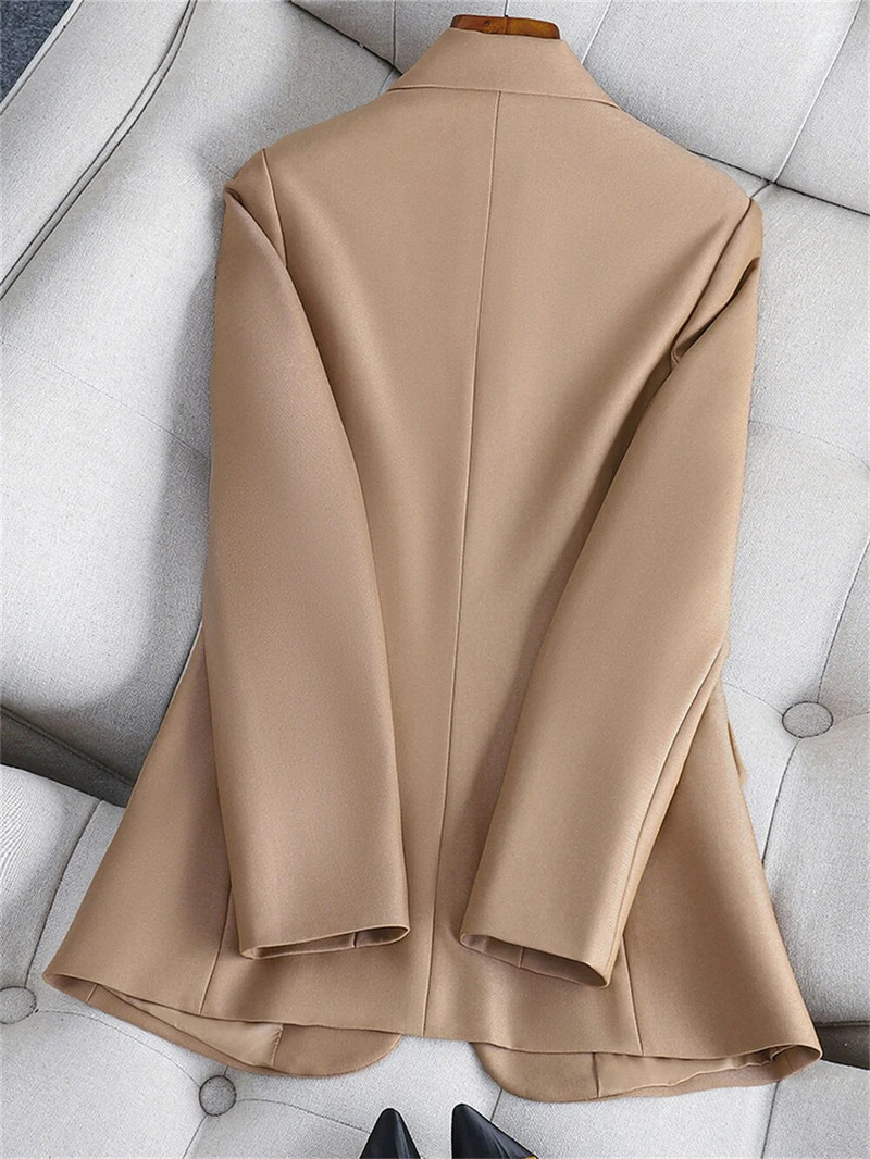 Ženski 2-dijelni komplet 2023 New Lady Coffee Crni odijelo dugih rukava sa šalom Elegantni formalni sako + hlače Poslovni komplet odijela