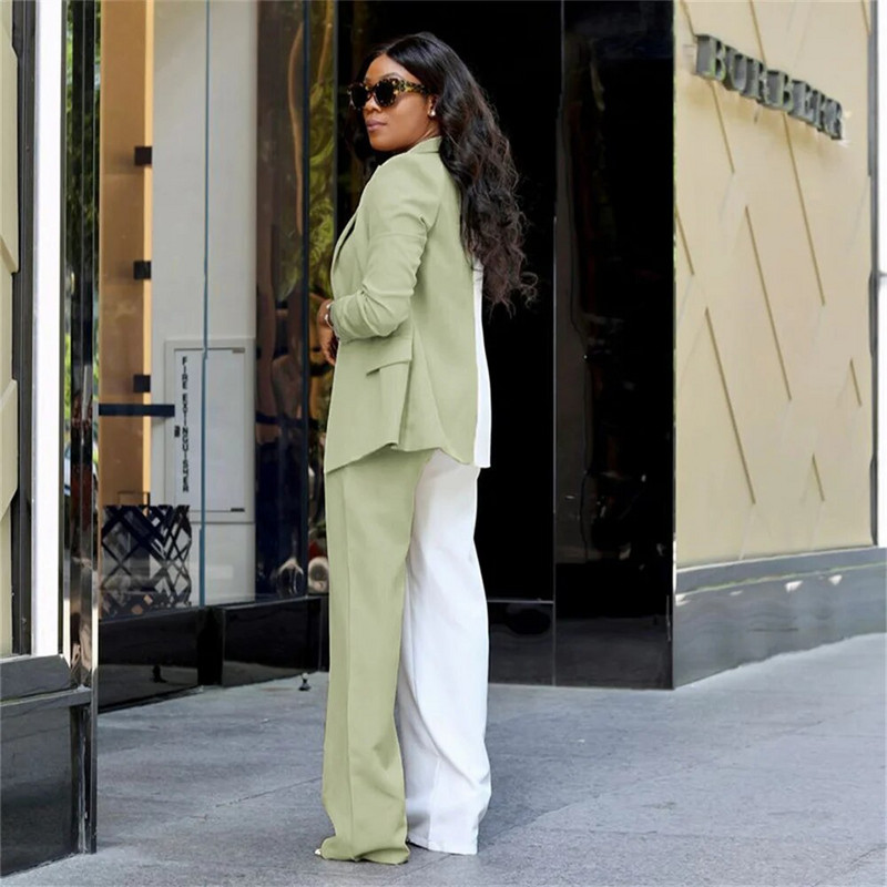 Elegantni ženski komplet hlača 2023. Novo u odjevnim kombinacijama Patchwork sako dugih rukava + komplet odgovarajućih hlača Svečana trenirka Dvodijelni set
