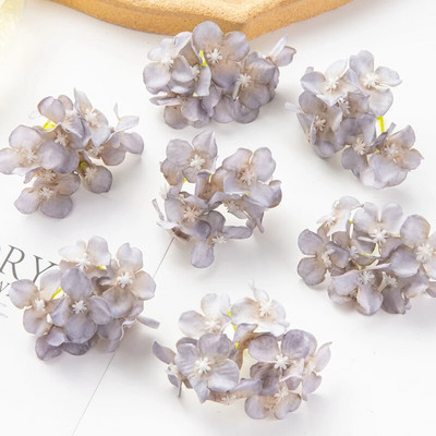 10db/tétel Olcsó művirágok Esküvői Kert Rózsaív Lakberendezési buli Karácsonyi Koszorú Cukorkadoboz Hamis selyem hortenzia