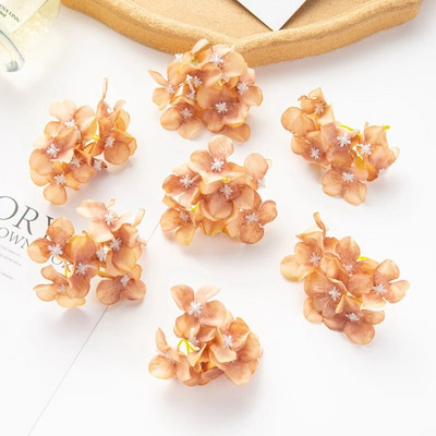 10db/tétel Olcsó művirágok Esküvői Kert Rózsaív Lakberendezési buli Karácsonyi Koszorú Cukorkadoboz Hamis selyem hortenzia