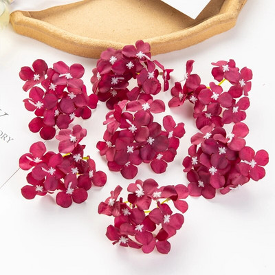 10db/tétel Olcsó művirágok Esküvői Kert Rózsaív Lakberendezési buli Karácsonyi Koszorú Cukorkadoboz Hamis selyem hortenzia