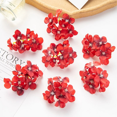 10db/tétel Olcsó művirágok Esküvői Kert Rózsaív Lakberendezési buli Karácsonyi Koszorú Cukorkadoboz Hamis selyem hortenzia