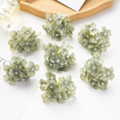 10db/tétel Olcsó művirágok Esküvői Kert Rózsaív Lakberendezési buli Karácsonyi Koszorú Cukorkadoboz Hamis selyem hortenzia