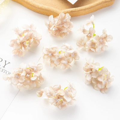 10db/tétel Olcsó művirágok Esküvői Kert Rózsaív Lakberendezési buli Karácsonyi Koszorú Cukorkadoboz Hamis selyem hortenzia