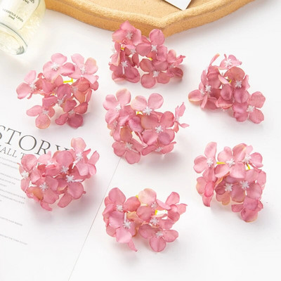 10db/tétel Olcsó művirágok Esküvői Kert Rózsaív Lakberendezési buli Karácsonyi Koszorú Cukorkadoboz Hamis selyem hortenzia