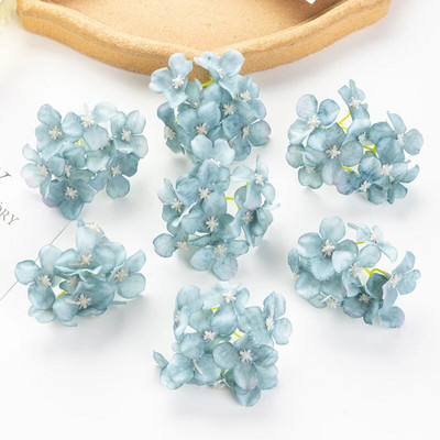 10db/tétel Olcsó művirágok Esküvői Kert Rózsaív Lakberendezési buli Karácsonyi Koszorú Cukorkadoboz Hamis selyem hortenzia