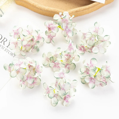 10db/tétel Olcsó művirágok Esküvői Kert Rózsaív Lakberendezési buli Karácsonyi Koszorú Cukorkadoboz Hamis selyem hortenzia