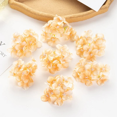 10db/tétel Olcsó művirágok Esküvői Kert Rózsaív Lakberendezési buli Karácsonyi Koszorú Cukorkadoboz Hamis selyem hortenzia