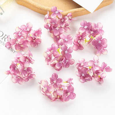 10db/tétel Olcsó művirágok Esküvői Kert Rózsaív Lakberendezési buli Karácsonyi Koszorú Cukorkadoboz Hamis selyem hortenzia