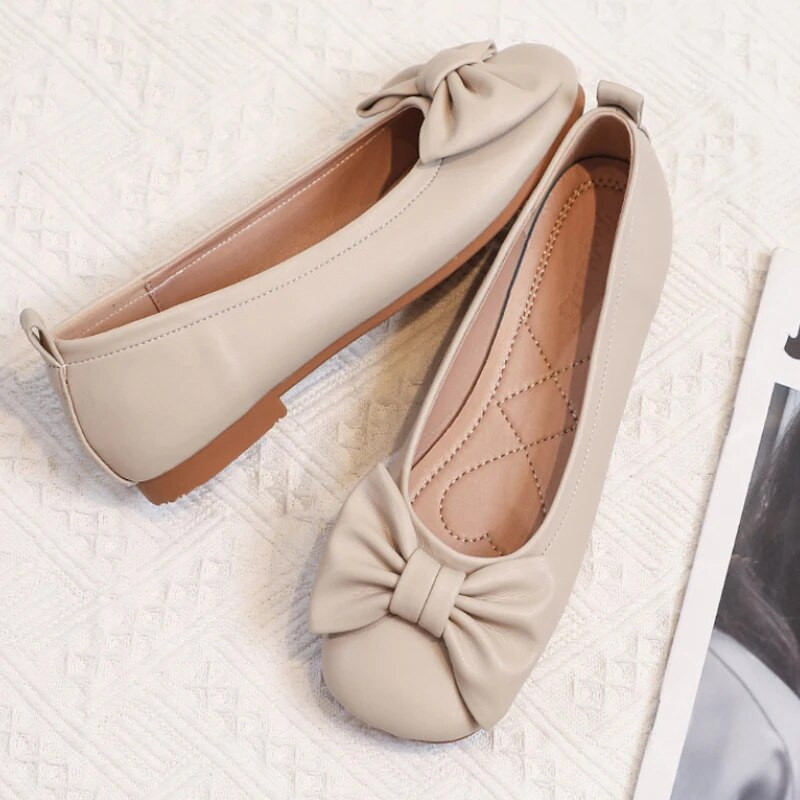 Nove kožne natikače Ženske natikače Ženske ravne cipele Mokasine Ženske ravne cipele Proljeće Jesen Modne majčinske cipele s leptir mašnom vc4340