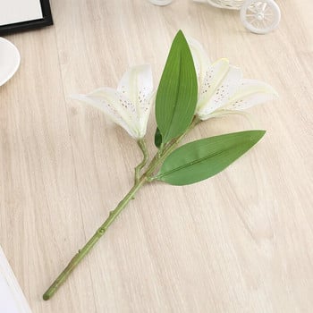 Τεχνητά μεταξωτά λουλούδια ψεύτικο μπουκέτο κρίνος μήκους 41 cm Δημιουργικό μπουκέτο DIY ως δώρο για διδασκαλία φίλων & φρέσκια διακόσμηση σαλονιού