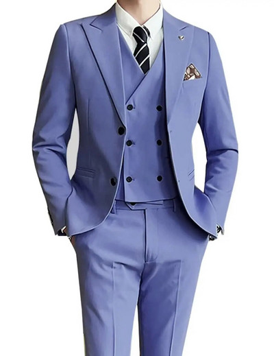 2023. modni novi muški butik za slobodno vrijeme, jednobojni, poslovni, uski vjenčani najbolji komplet od 3 komada, sakoi, jakna, kaput, hlače, prsluk