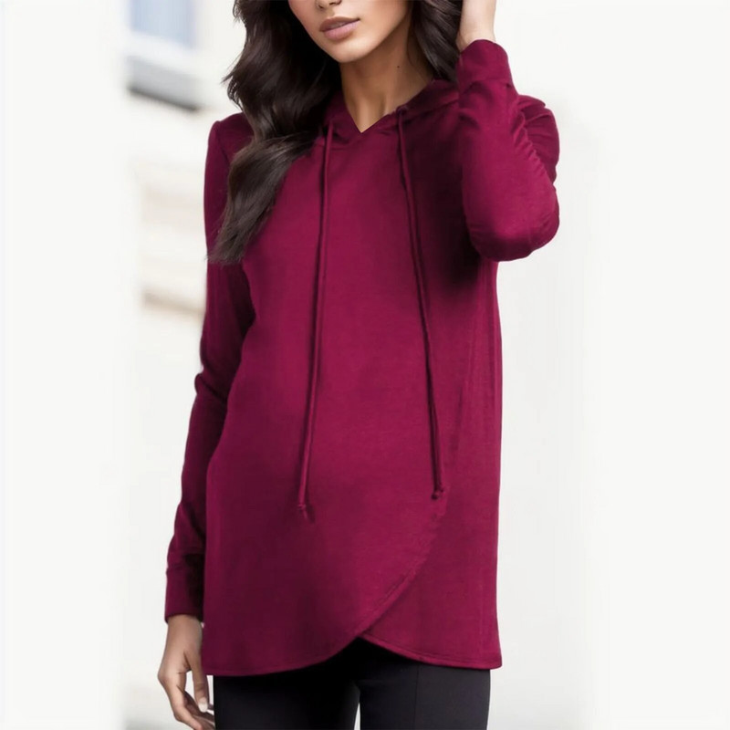 2023 Majica s kapuljačom za trudnice Bluza za trudnice s dugim rukavima za dojenje Ženska majica za dojenje Mama Clothing Jednobojna majica