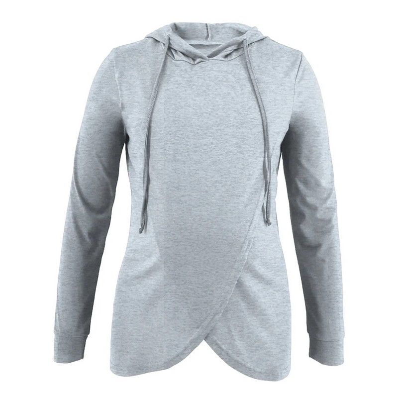 2023 Majica s kapuljačom za trudnice Bluza za trudnice s dugim rukavima za dojenje Ženska majica za dojenje Mama Clothing Jednobojna majica