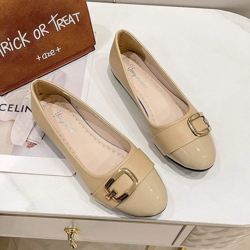 Nove ženske ravne cipele s kopčom i natikačama Ženske mokasine Crne cipele za čamac Lakirane udobne ženske cipele 1457N