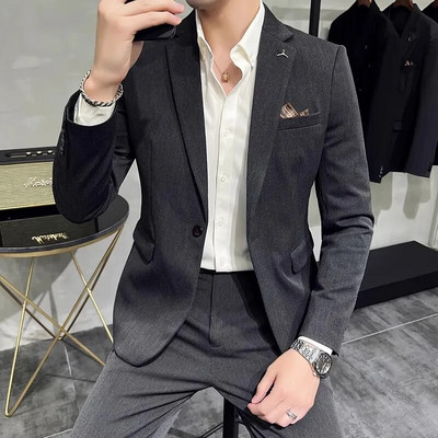 2023. modno novo muško poslovno butik jednobojno jednobojno odijelo za vjenčanje / muški prugasti 3 kom sako sako hlače prsluk