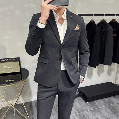 2023. modno novo muško poslovno butik jednobojno jednobojno odijelo za vjenčanje / muški prugasti 3 kom sako sako hlače prsluk