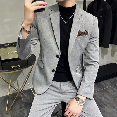 2023. modno novo muško poslovno butik jednobojno jednobojno odijelo za vjenčanje / muški prugasti 3 kom sako sako hlače prsluk