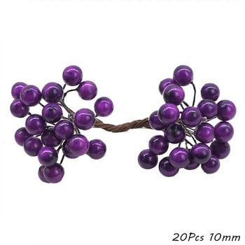 Mix Purple Artificial Flower Cherry Stamen Berries Bundle DIY Χριστουγεννιάτικη διακόσμηση Τούρτα γάμου Κουτί δώρου Στεφάνια Χριστουγεννιάτικη διακόσμηση