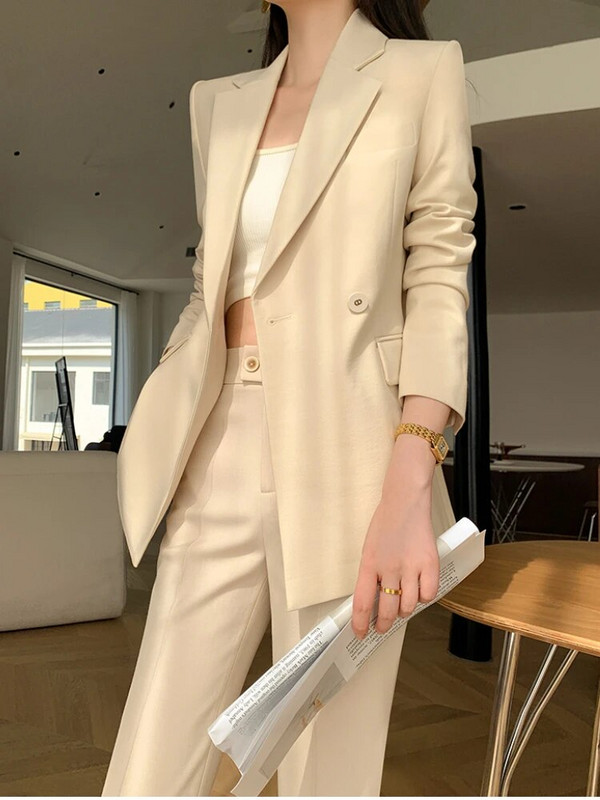 Elegáns női irodai blézer, 2 részes szett