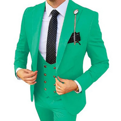 3 gab. Komplekti Bleizeri Jaka Bikses Veste / Vīriešu uzvalks 2023 Jauns Bizness Kāzu Modes Vadītāja Apģērbi Slim Fit Mētelis Bikses Veste