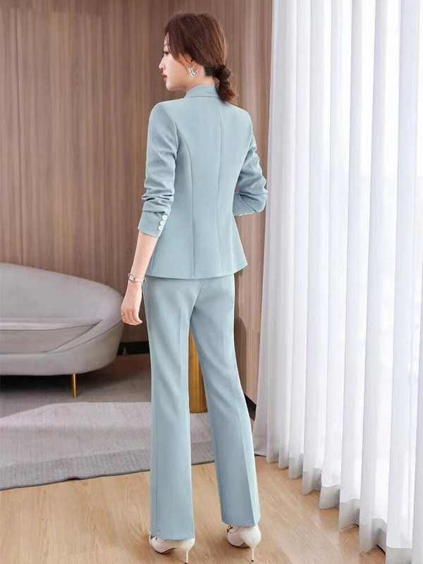 NAVIU Ljubičasta ženska kompletna odijela Nova proljetna vrhunska formalna poslovna temperamentna uska jakna i hlače Uredska ženska radna odjeća