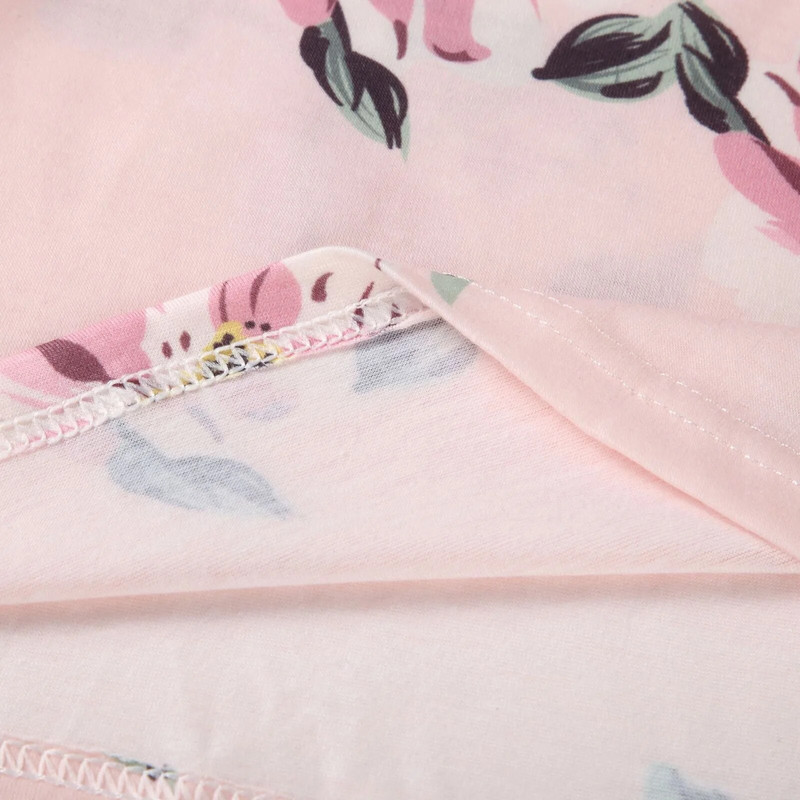 Vasaras jauns sieviešu grūtnieču krekls ar īsām piedurknēm ar ziedu apdruku, barojot bērnu ar krūti Modes grūtniecības un zīdīšanas T krekls