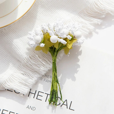 10 kom umjetne pjene cvijeće pupoljak vjenčani ukrasni vijenac božićni spomenar za kućni vrt diy poklon kutija slatkiša lažna biljka