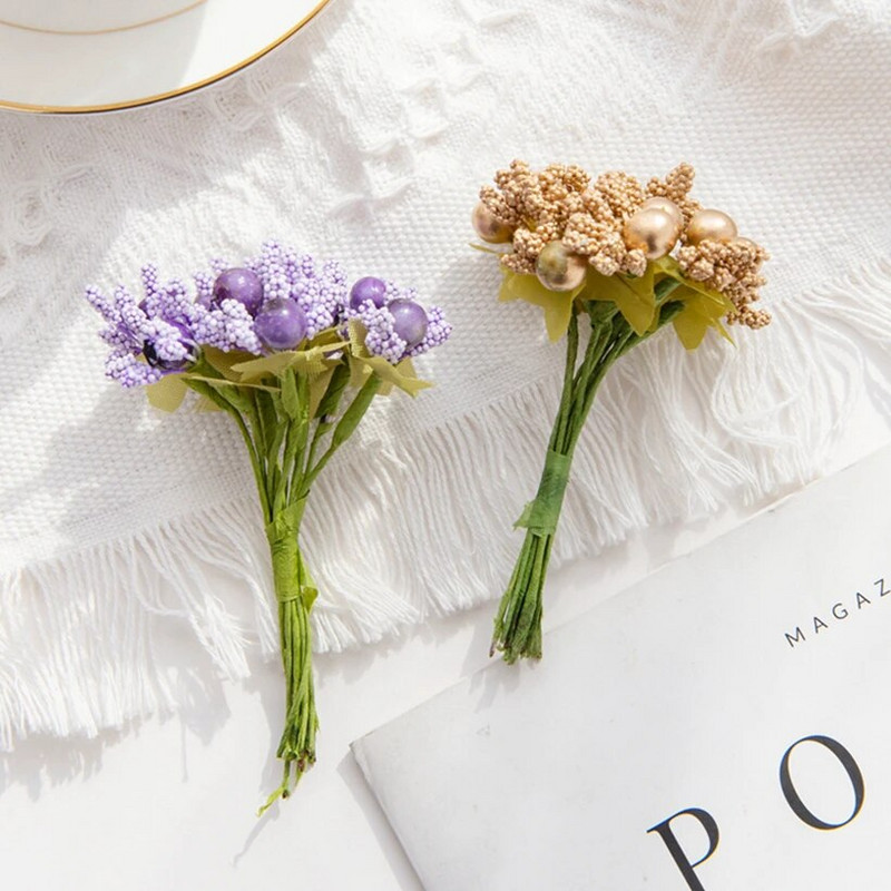 10 kom umjetne pjene cvijeće pupoljak vjenčani ukrasni vijenac božićni spomenar za kućni vrt diy poklon kutija slatkiša lažna biljka