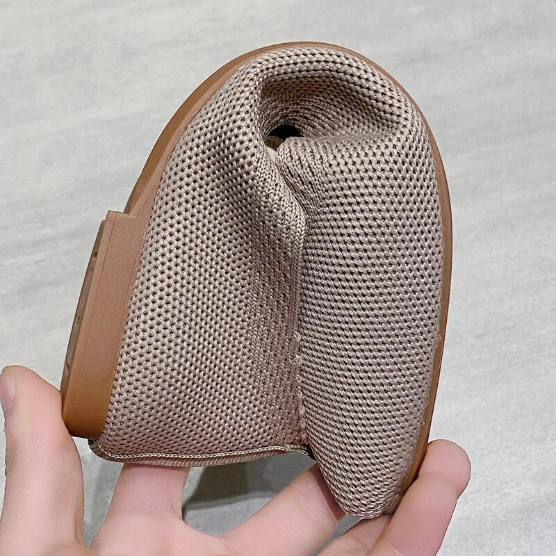 Maogu Ženske ravne balerinke Mrežaste mokasine Meko dno Pletene balerinke Cipela Lazy Slip on Boat Cipele 2023 Jednobojne špičaste vrhove Plitke