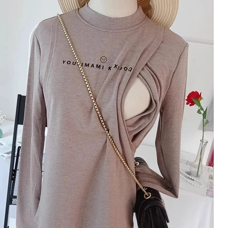 Kismama blúzok póló szoptatós anyáknak Kismama ruhák 9215