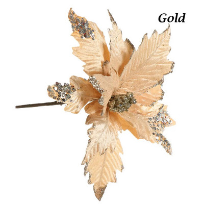 20 cm svjetlucava umjetna božićna zvijezda, cvijeće božićnog drvca Potrepštine za dekoraciju zabava Ukrasi za kućni dekor Ručno izrađeni flanelirani cvijet