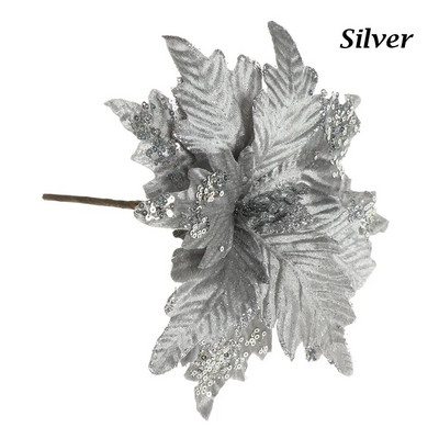 20 cm svjetlucava umjetna božićna zvijezda, cvijeće božićnog drvca Potrepštine za dekoraciju zabava Ukrasi za kućni dekor Ručno izrađeni flanelirani cvijet