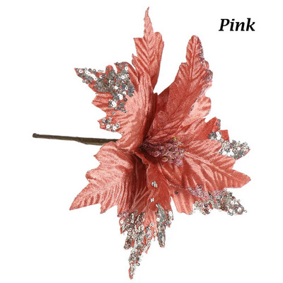 20 cm svjetlucava umjetna božićna zvijezda, cvijeće božićnog drvca Potrepštine za dekoraciju zabava Ukrasi za kućni dekor Ručno izrađeni flanelirani cvijet