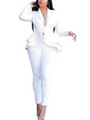 Naiste kantselei pükskostüüm, 2023. aasta sügistalvine dressiülikond, täisvarrukatega, volangidega topp + pliiats, elegantne kaheosaline komplekt