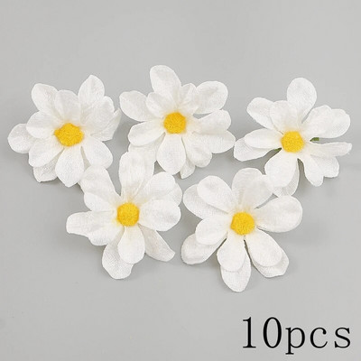 Balti mākslīgie ziedi Galvas zīda viltoti ziedi mājas dekorēšanai ballītes kāzu dekorācijas DIY Valentīna dienas dāvanas Aksesuāri