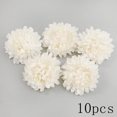 Balti mākslīgie ziedi Galvas zīda viltoti ziedi mājas dekorēšanai ballītes kāzu dekorācijas DIY Valentīna dienas dāvanas Aksesuāri