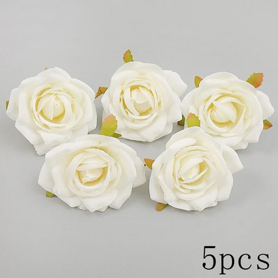 Balti mākslīgie ziedi Galvas zīda viltoti ziedi mājas dekorēšanai ballītes kāzu dekorācijas DIY Valentīna dienas dāvanas Aksesuāri