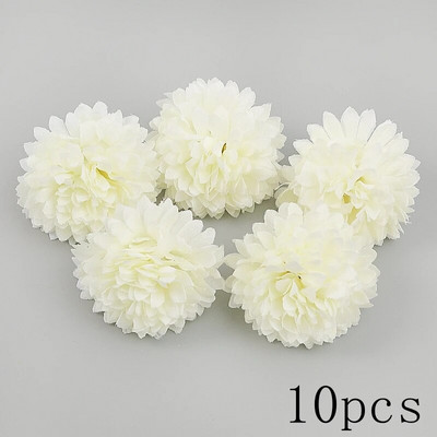 Balti mākslīgie ziedi Galvas zīda viltoti ziedi mājas dekorēšanai ballītes kāzu dekorācijas DIY Valentīna dienas dāvanas Aksesuāri